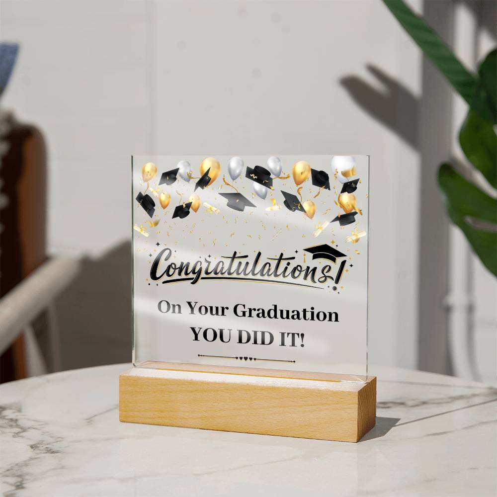 Graduation Congratulations You Did It! Graduation Plaque Gift-[Heartfelt Family Gift]