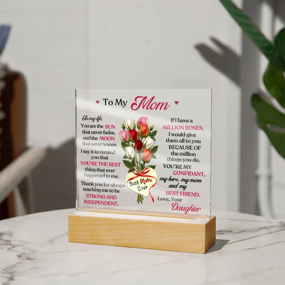 Best Mom Ever LED Plaque Gift-[Heartfelt Family Gift]