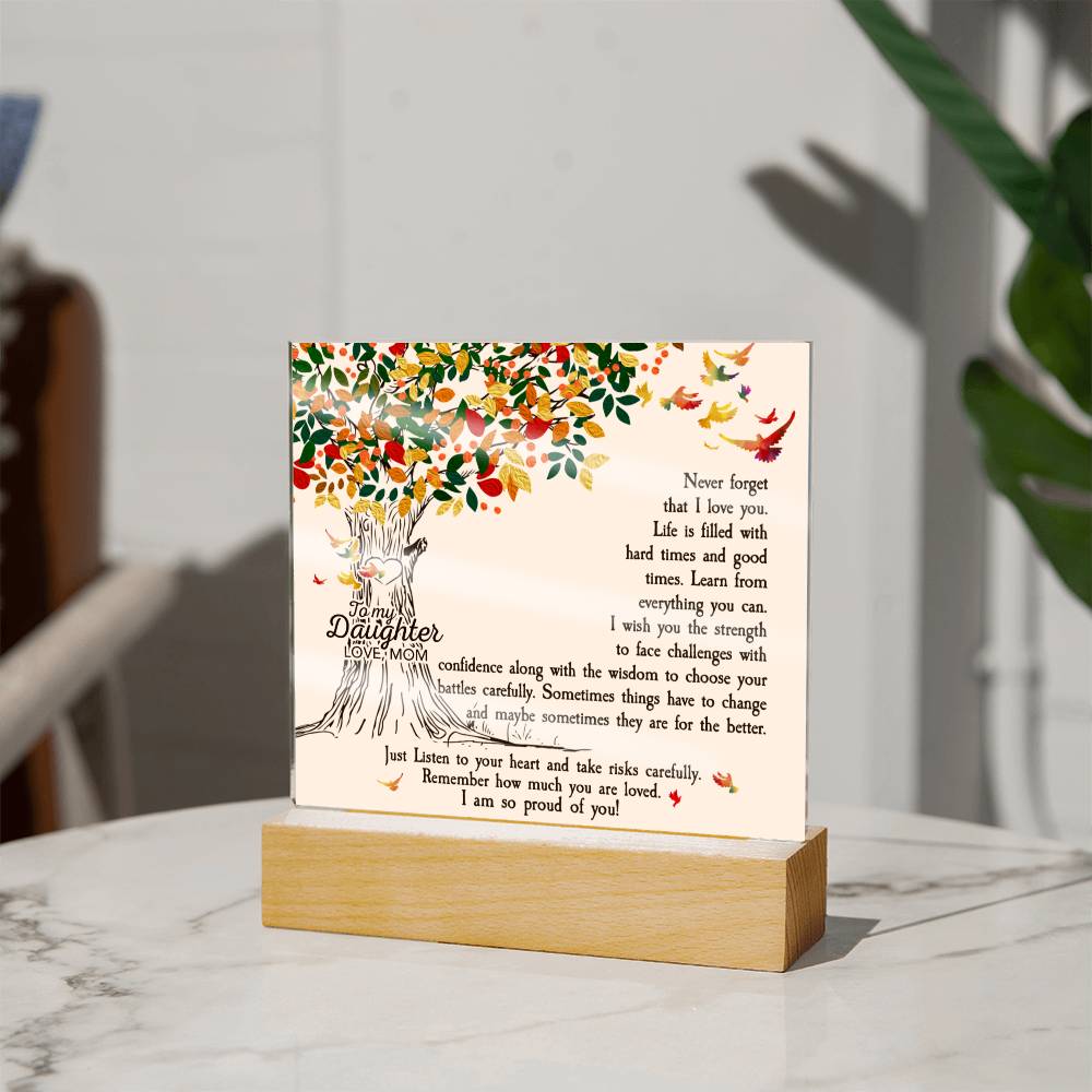Daughter Never Forget I Love You Lighted Acrylic Plaque-[Heartfelt Family Gift]