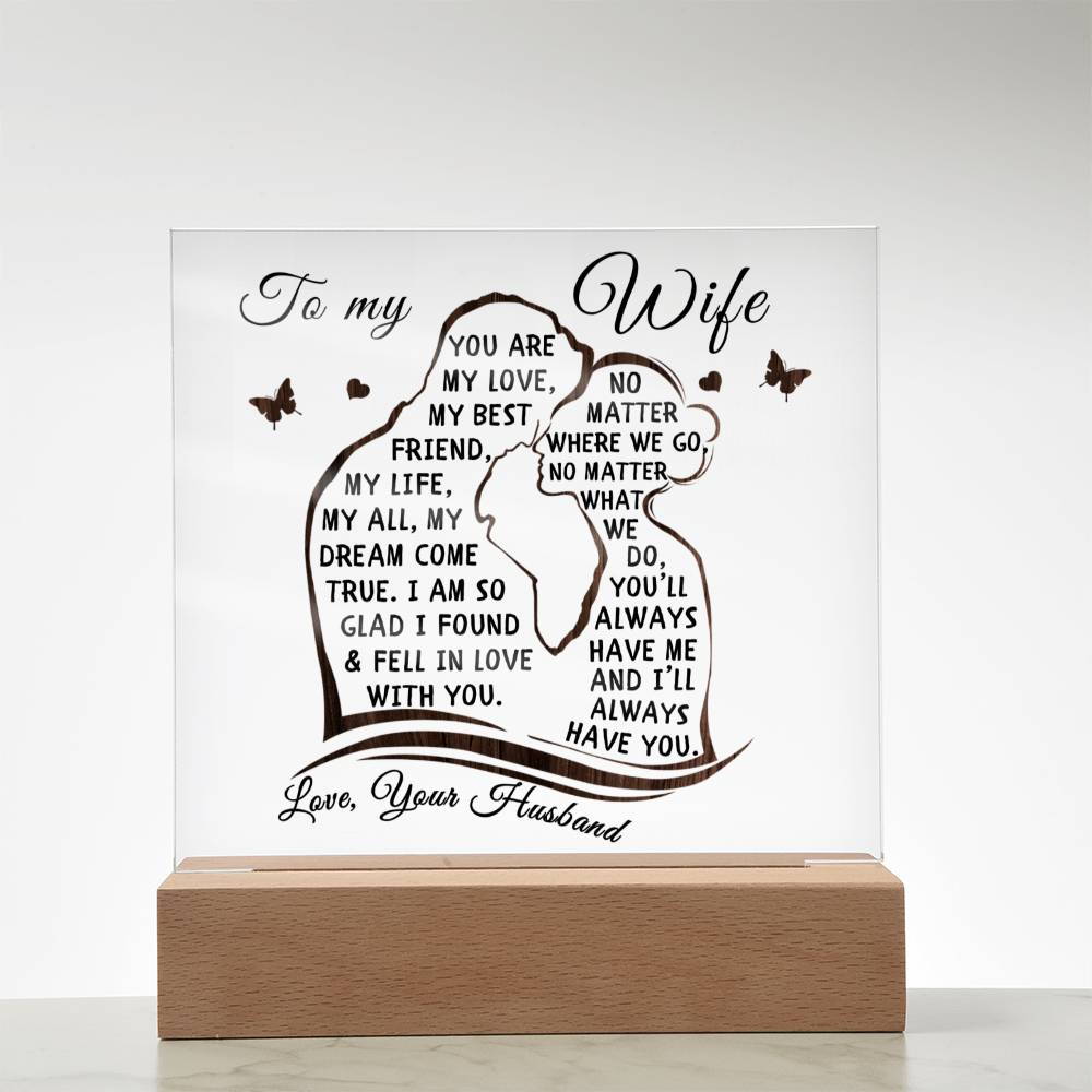 To My Wife Lighted Acrylic Plaque-[Heartfelt Family Gift]