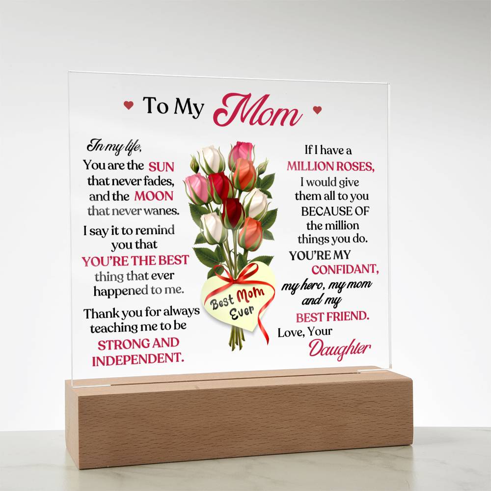 Best Mom Ever LED Plaque Gift-[Heartfelt Family Gift]
