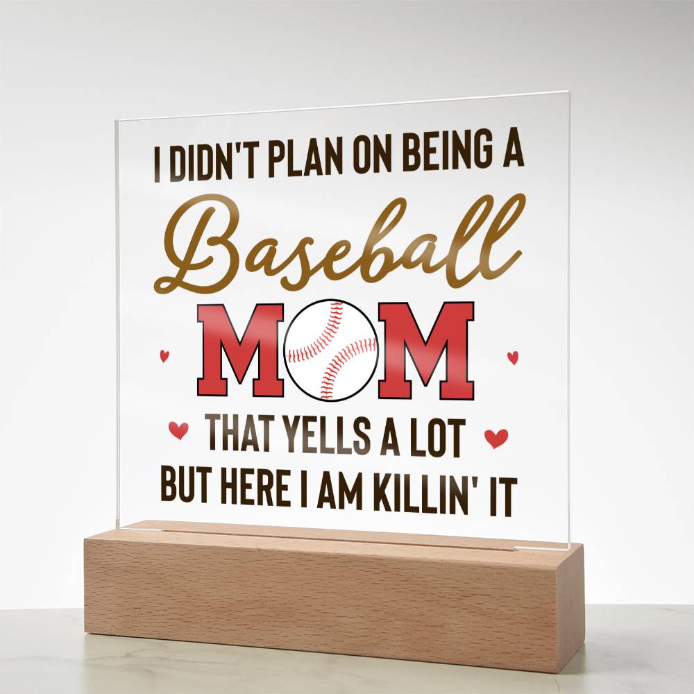 Baseball Mom Acrylic Plaque-[Heartfelt Family Gift]