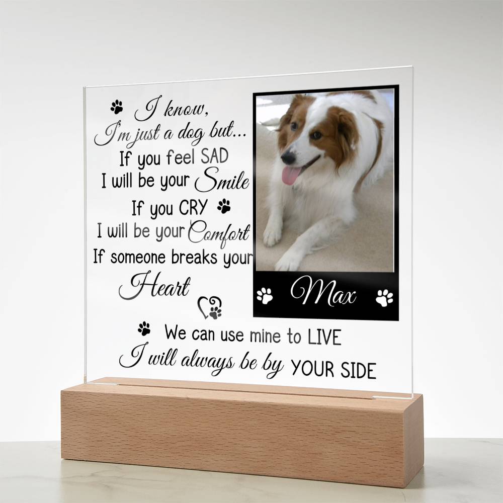Personalized Dog Photo Acrylic Plaque I Will Always Be By Your Side-[Heartfelt Family Gift]