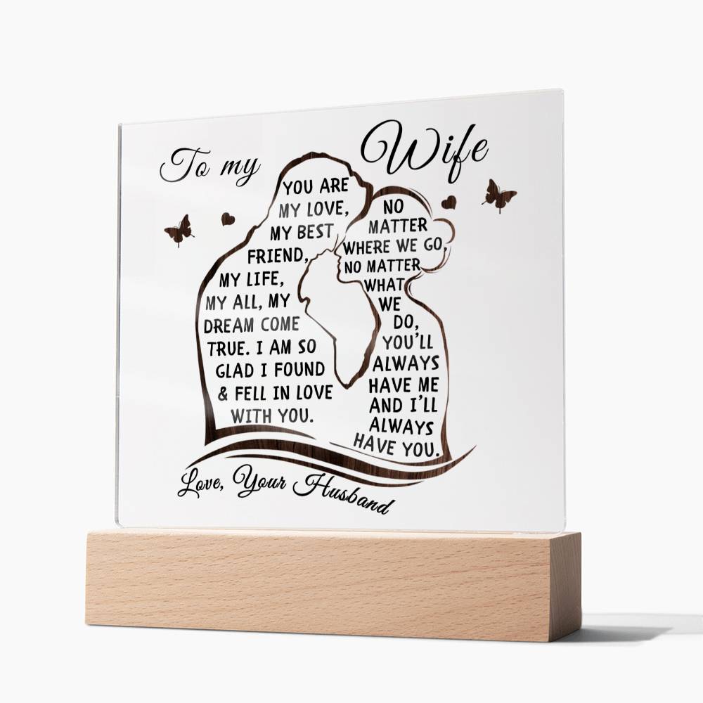 To My Wife Lighted Acrylic Plaque-[Heartfelt Family Gift]