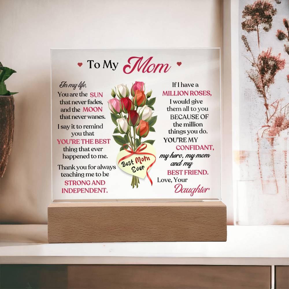 Best Mom Ever LED Plaque Gift-[Heartfelt Family Gift]