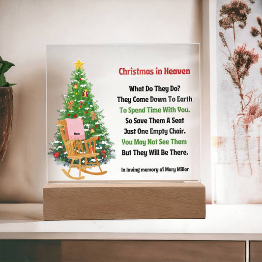 Personalized LED Christmas in Heaven Memorial Plaque - Unique Holiday Gift-[Heartfelt Family Gift]