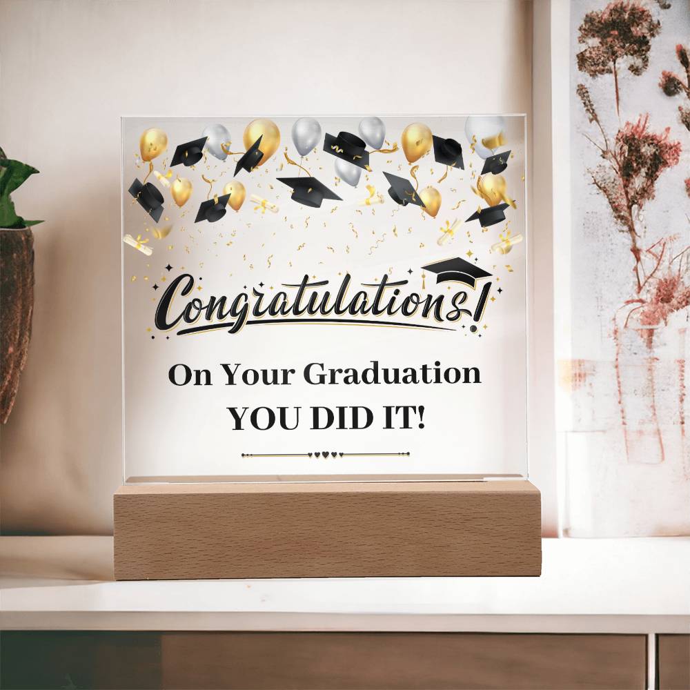 Graduation Congratulations You Did It! Graduation Plaque Gift-[Heartfelt Family Gift]