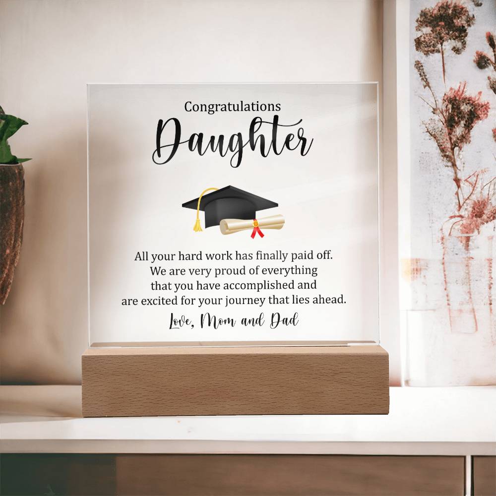 Daughter Graduation Plaque Gift-[Heartfelt Family Gift]