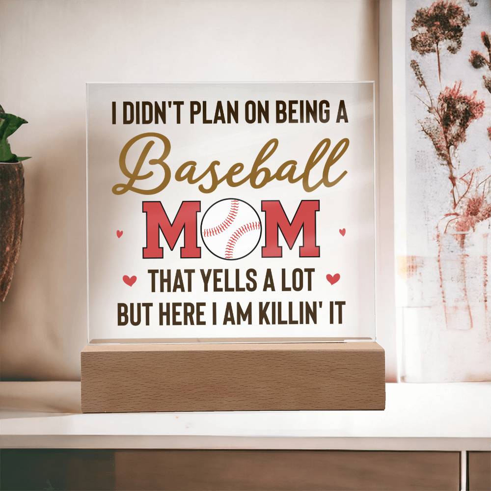 Baseball Mom Acrylic Plaque-[Heartfelt Family Gift]