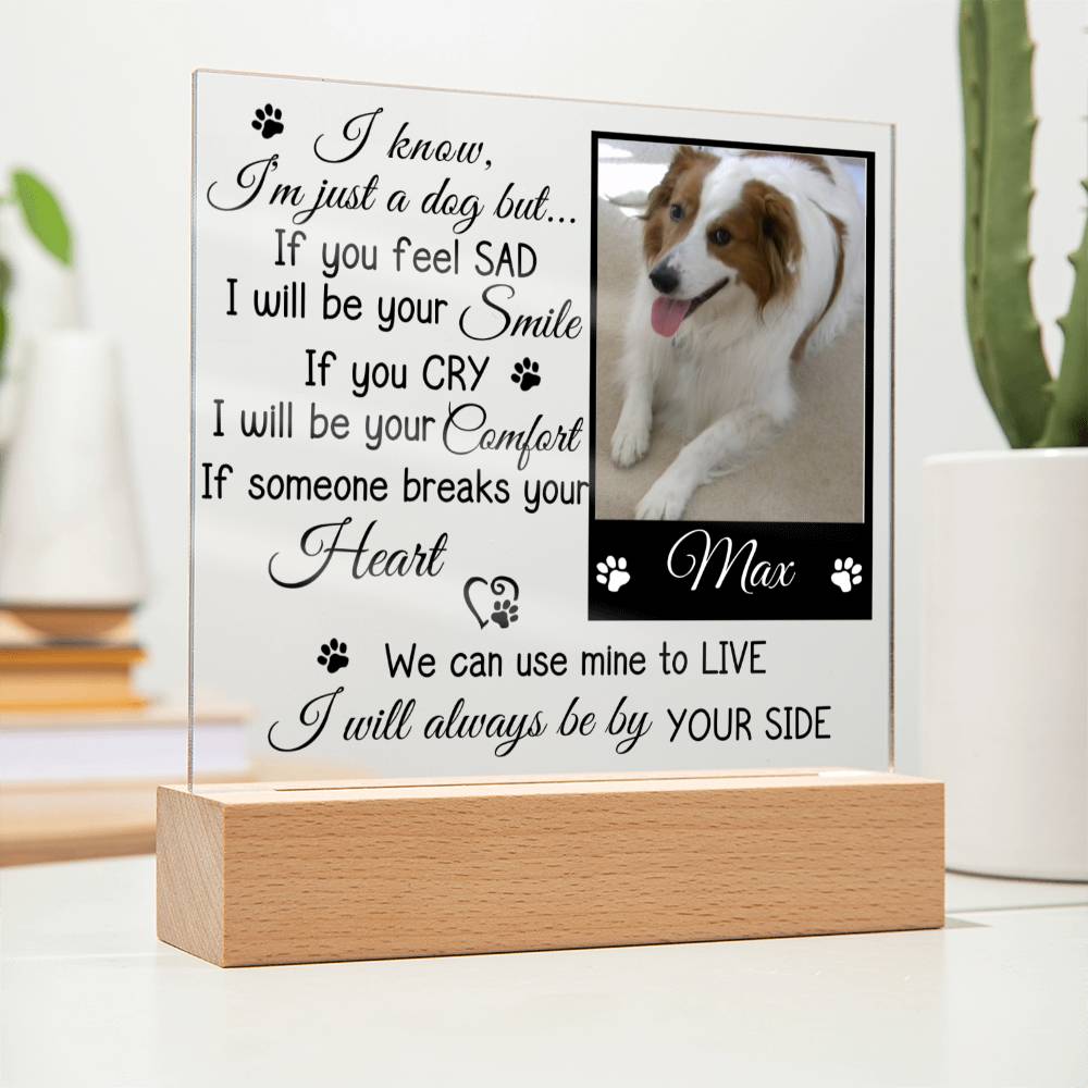 Personalized Dog Photo Acrylic Plaque I Will Always Be By Your Side-[Heartfelt Family Gift]