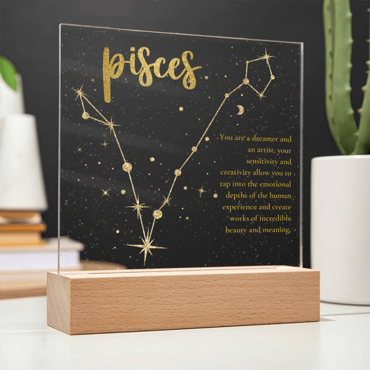 Pisces Lighted Acrylic Plaque-[Heartfelt Family Gift]
