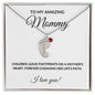 To My Amazing Mommy Engraved Baby Feet Birthstone Necklace in Silver or 18K Gold-[Heartfelt Family Gift]