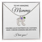 To My Amazing Mommy Engraved Baby Feet Birthstone Necklace in Silver or 18K Gold-[Heartfelt Family Gift]