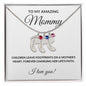 To My Amazing Mommy Engraved Baby Feet Birthstone Necklace in Silver or 18K Gold-[Heartfelt Family Gift]