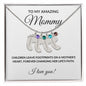 To My Amazing Mommy Engraved Baby Feet Birthstone Necklace in Silver or 18K Gold-[Heartfelt Family Gift]