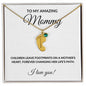 To My Amazing Mommy Engraved Baby Feet Birthstone Necklace in Silver or 18K Gold-[Heartfelt Family Gift]