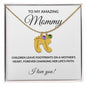 To My Amazing Mommy Engraved Baby Feet Birthstone Necklace in Silver or 18K Gold-[Heartfelt Family Gift]