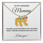 To My Amazing Mommy Engraved Baby Feet Birthstone Necklace in Silver or 18K Gold-[Heartfelt Family Gift]