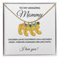 To My Amazing Mommy Engraved Baby Feet Birthstone Necklace in Silver or 18K Gold-[Heartfelt Family Gift]