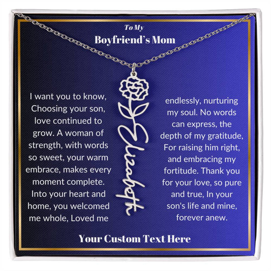 To My Boyfriends Mom Birth Flower Necklace  Gift-[Heartfelt Family Gift]