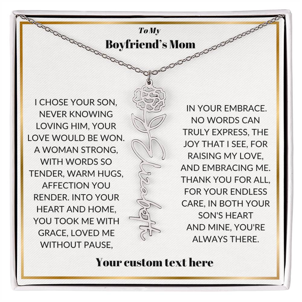 To My Boyfriends Mom Birthflower Necklace Gift-[Heartfelt Family Gift]