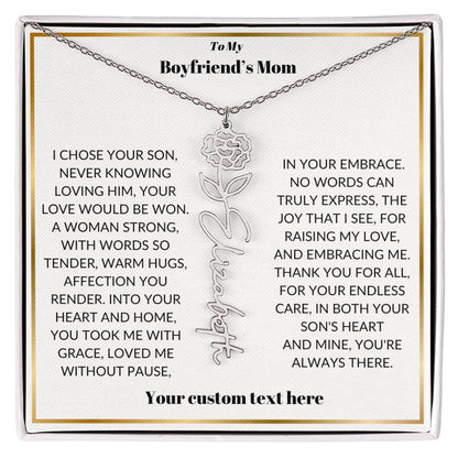 To My Boyfriends Mom Birthflower Necklace Gift-[Heartfelt Family Gift]