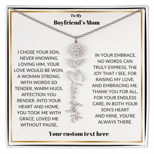 To My Boyfriends Mom Birthflower Necklace Gift-[Heartfelt Family Gift]