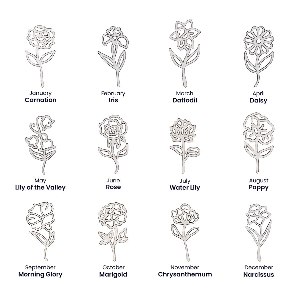 Best Friend Flower Name Necklace