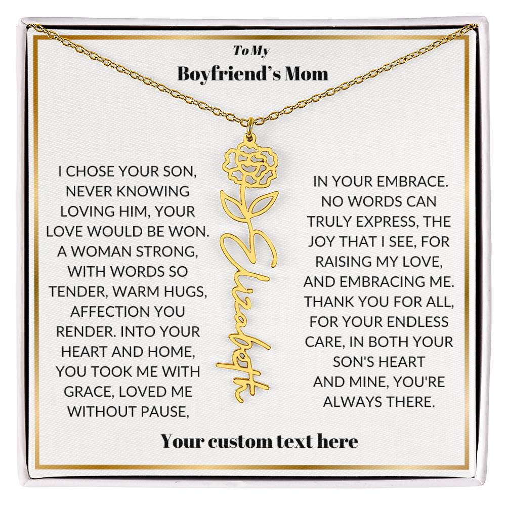 To My Boyfriends Mom Birthflower Necklace Gift-[Heartfelt Family Gift]