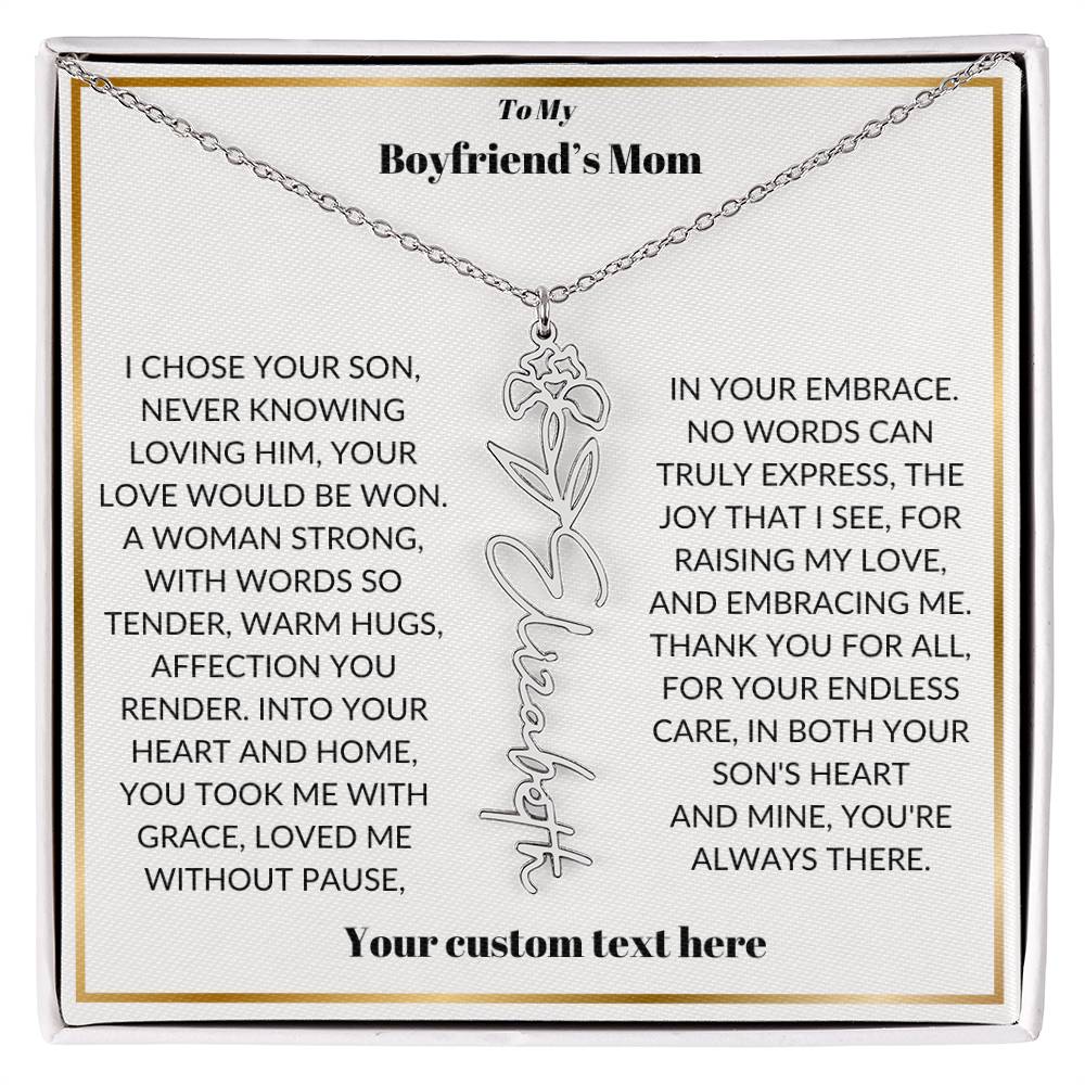 To My Boyfriends Mom Birthflower Necklace Gift-[Heartfelt Family Gift]