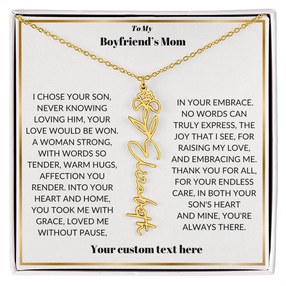 To My Boyfriends Mom Birthflower Necklace Gift-[Heartfelt Family Gift]