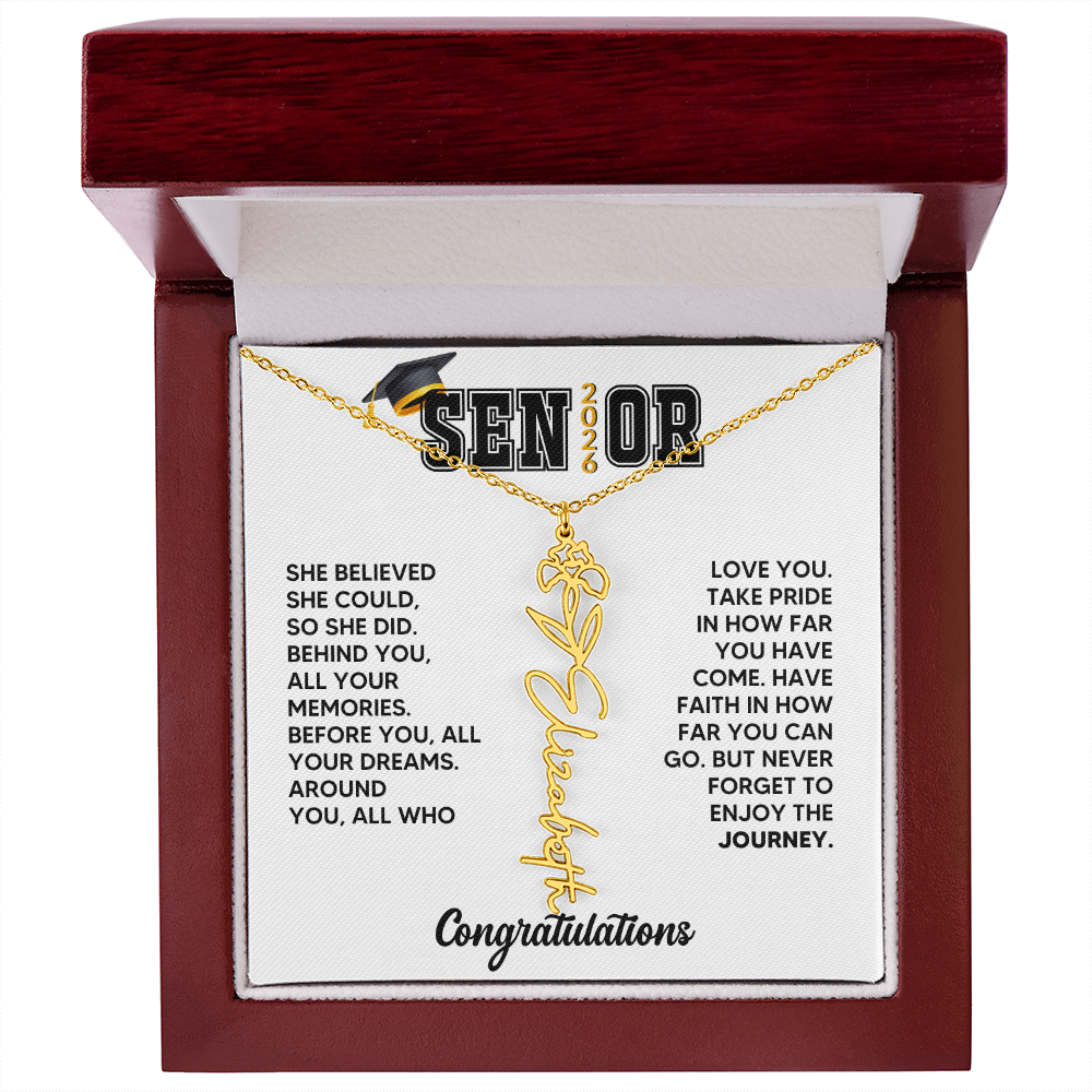 Class of 2026 Graduation Birthflower Necklace Gift