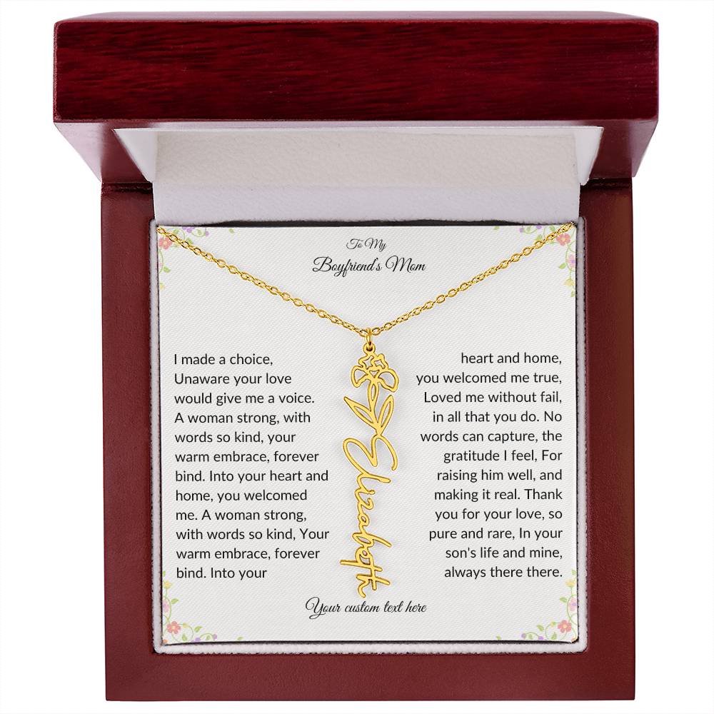 To My Boyfriends Mom Birth flower Name Necklace-[Heartfelt Family Gift]