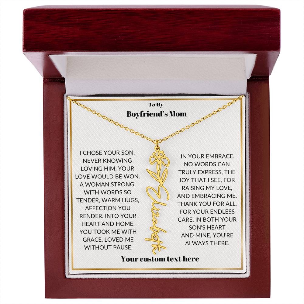 To My Boyfriends Mom Birthflower Necklace Gift-[Heartfelt Family Gift]