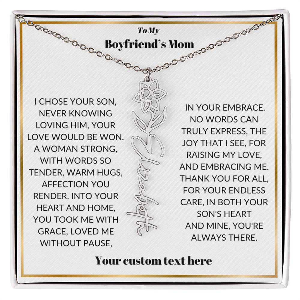 To My Boyfriends Mom Birthflower Necklace Gift-[Heartfelt Family Gift]