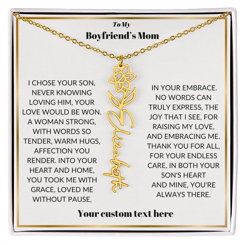 To My Boyfriends Mom Birthflower Necklace Gift-[Heartfelt Family Gift]