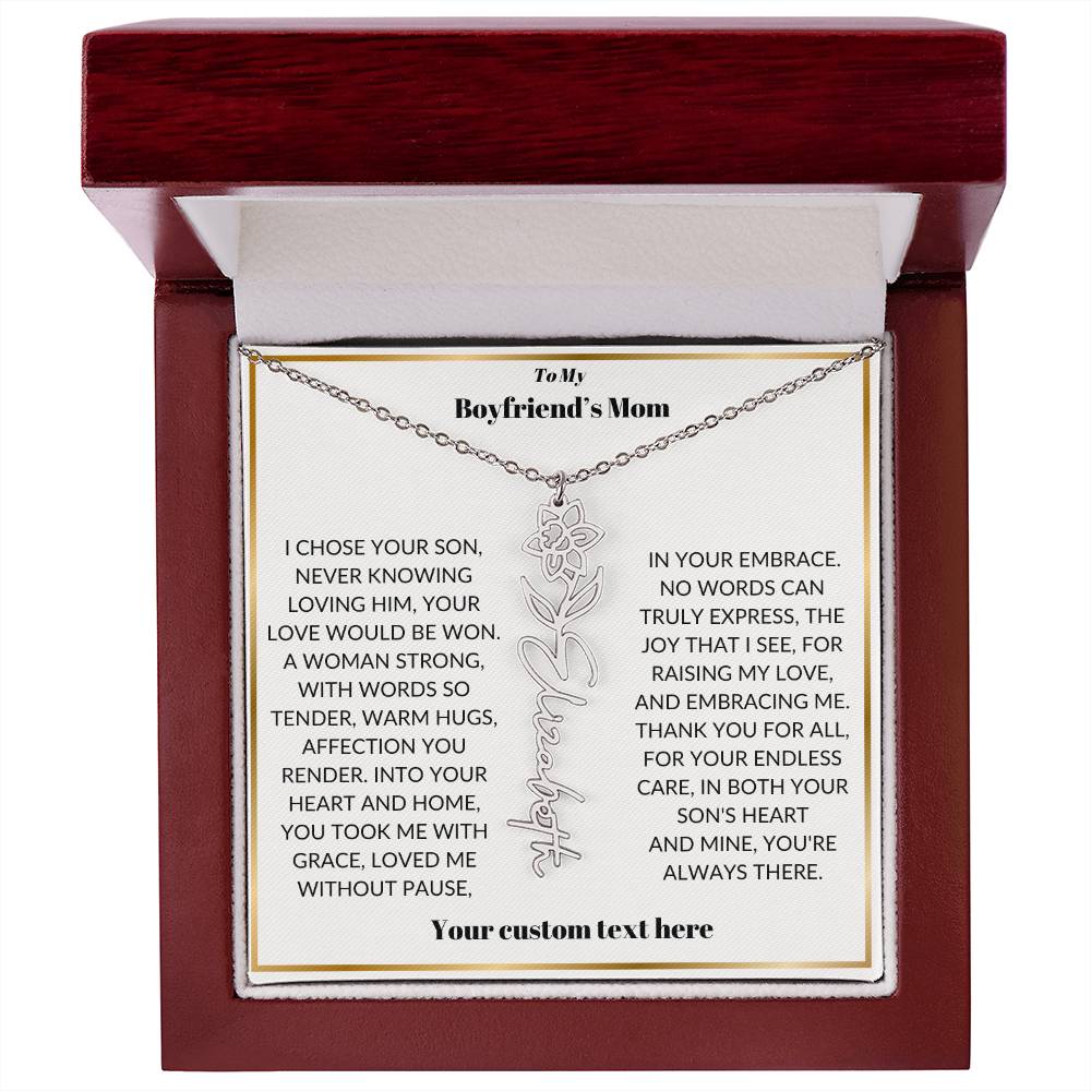To My Boyfriends Mom Birthflower Necklace Gift-[Heartfelt Family Gift]