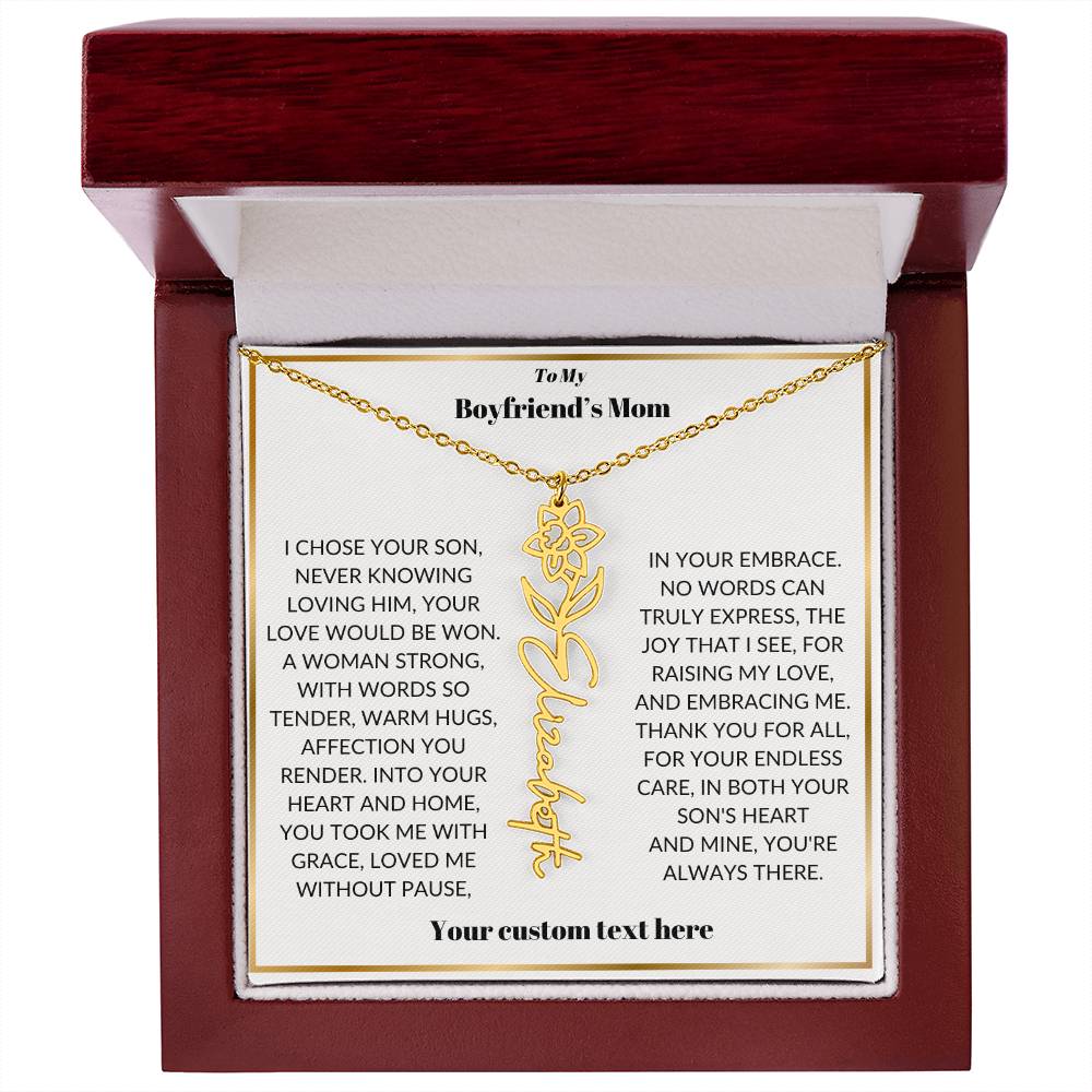 To My Boyfriends Mom Birthflower Necklace Gift-[Heartfelt Family Gift]