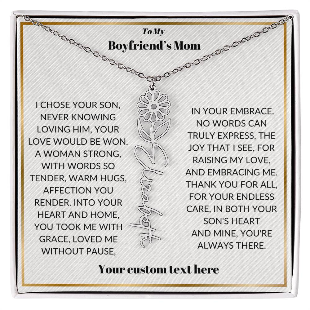 To My Boyfriends Mom Birthflower Necklace Gift-[Heartfelt Family Gift]