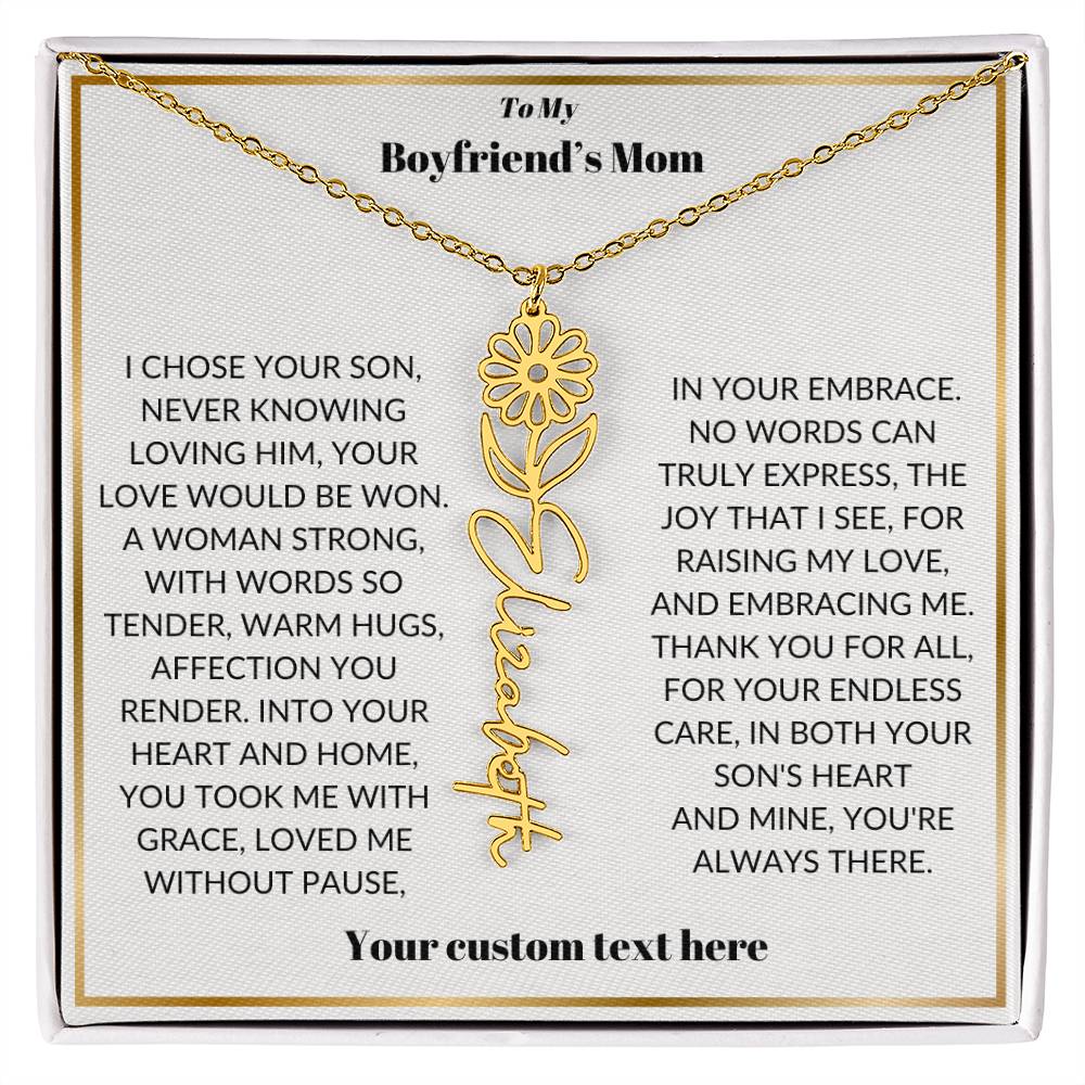 To My Boyfriends Mom Birthflower Necklace Gift-[Heartfelt Family Gift]