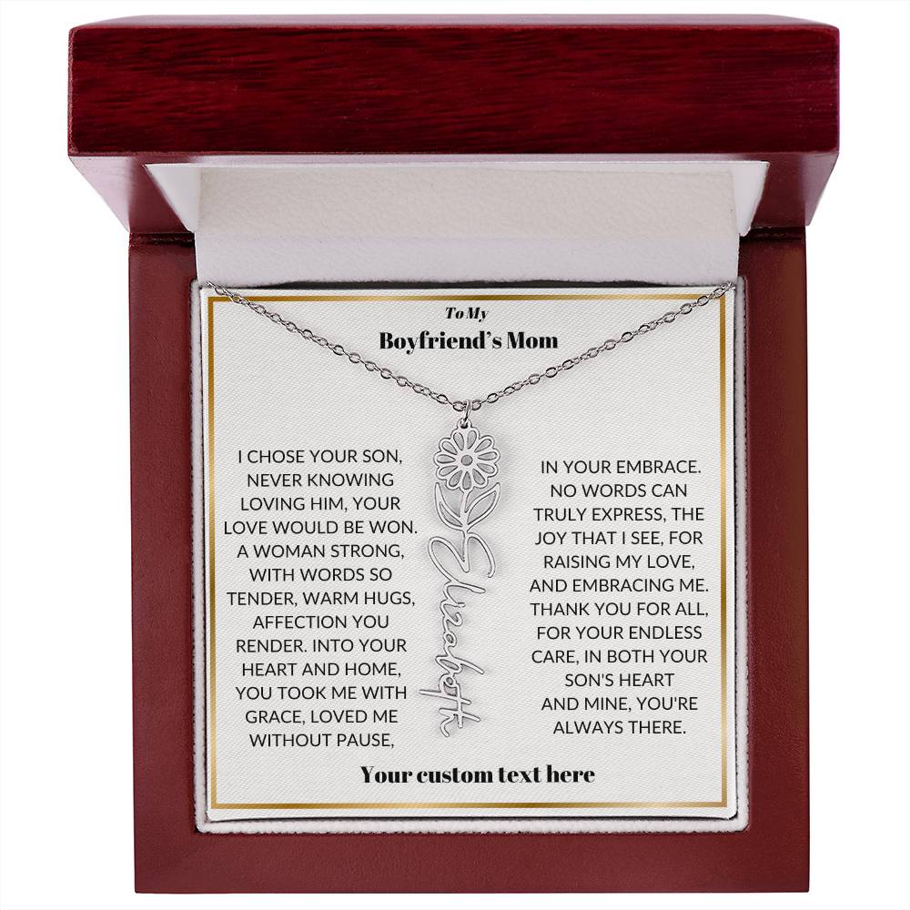 To My Boyfriends Mom Birthflower Necklace Gift-[Heartfelt Family Gift]