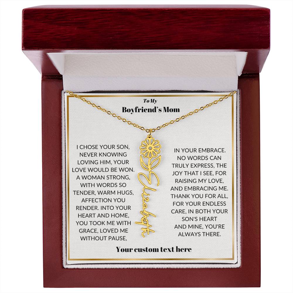To My Boyfriends Mom Birthflower Necklace Gift-[Heartfelt Family Gift]
