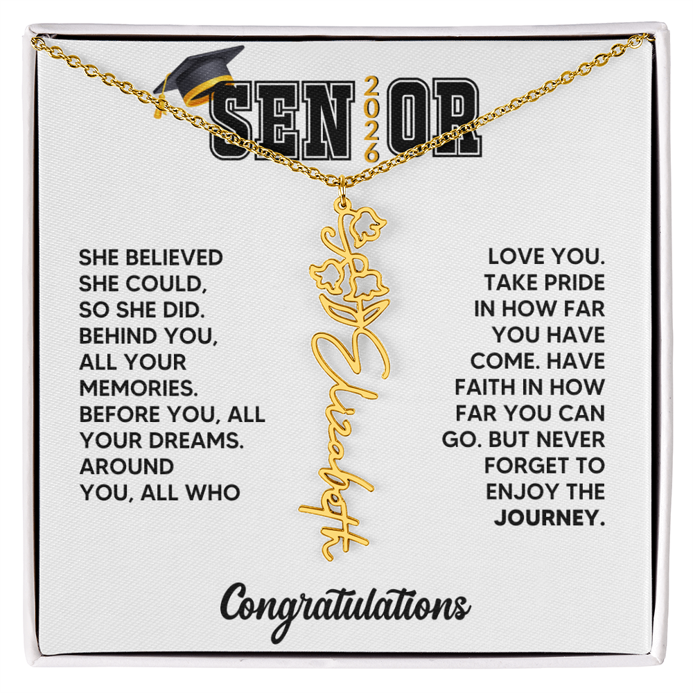 Class of 2026 Graduation Birthflower Necklace Gift