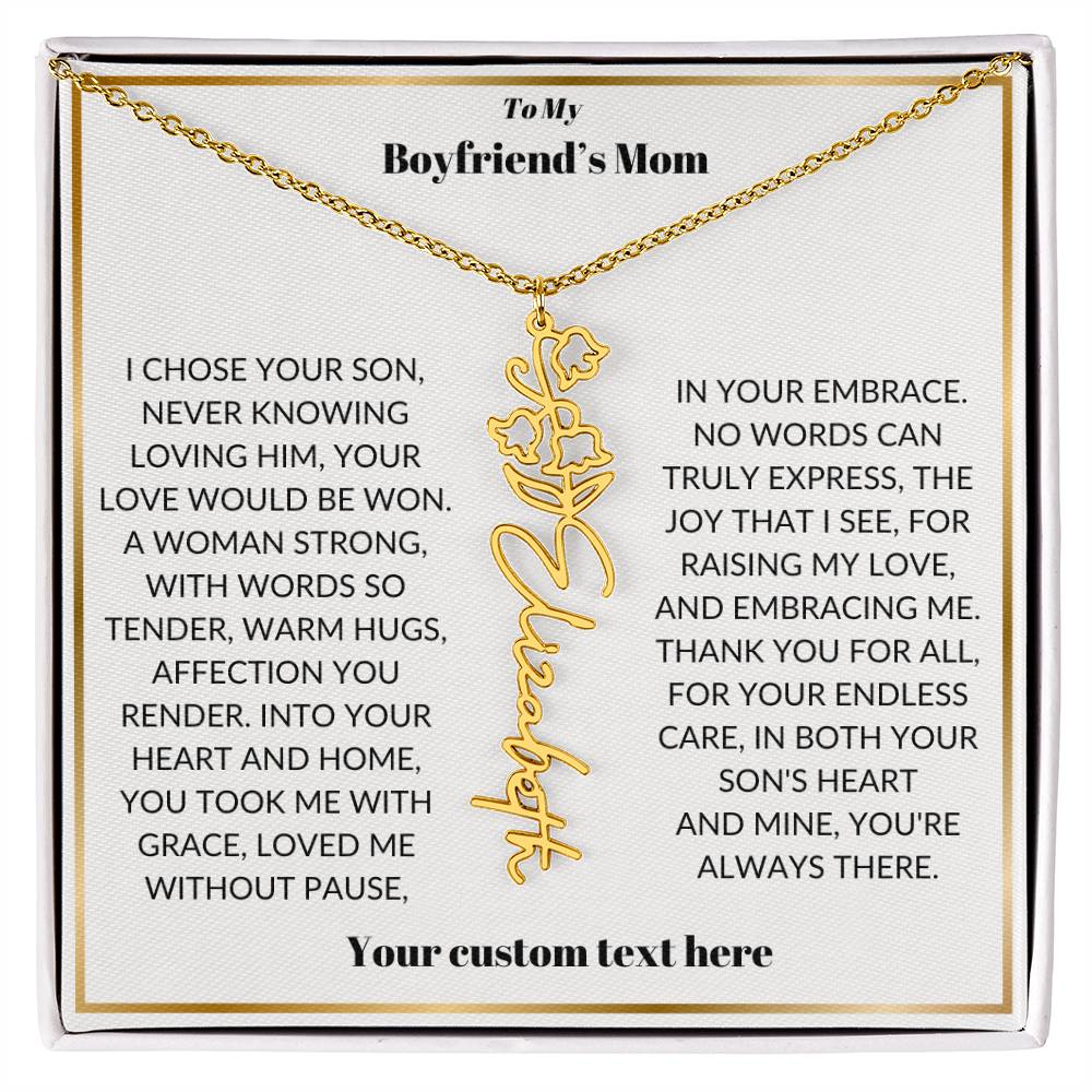 To My Boyfriends Mom Birthflower Necklace Gift-[Heartfelt Family Gift]