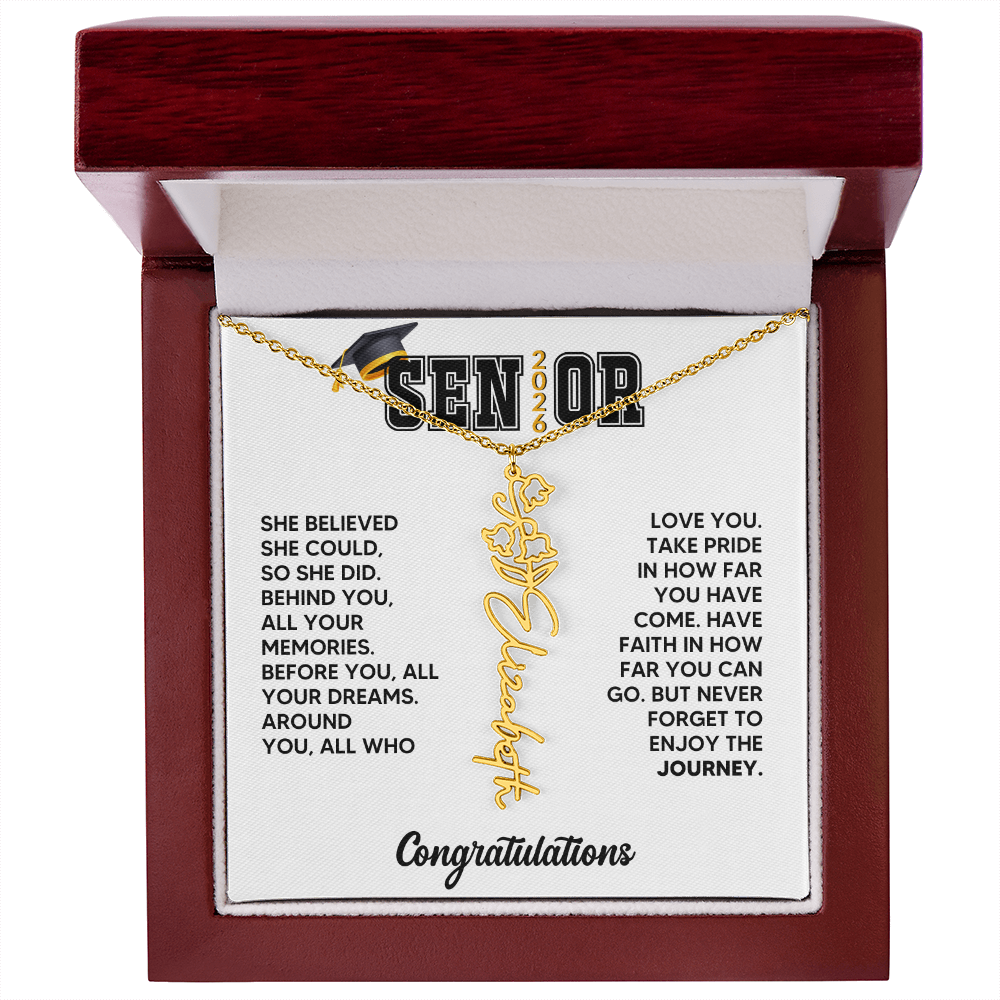 Class of 2026 Graduation Birthflower Necklace Gift