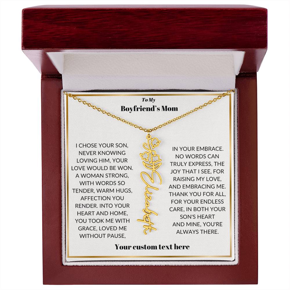 To My Boyfriends Mom Birthflower Necklace Gift-[Heartfelt Family Gift]