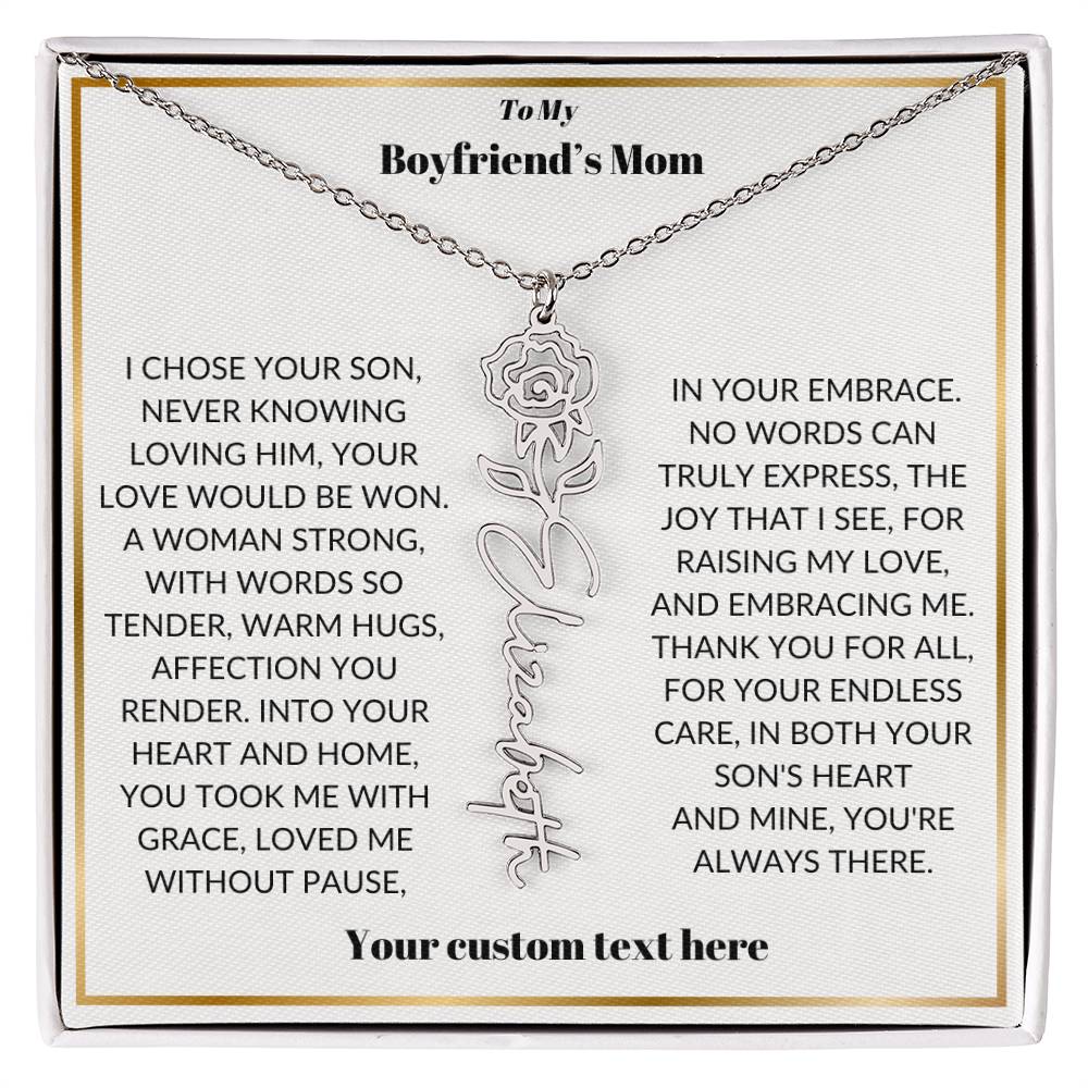 To My Boyfriends Mom Birthflower Necklace Gift-[Heartfelt Family Gift]