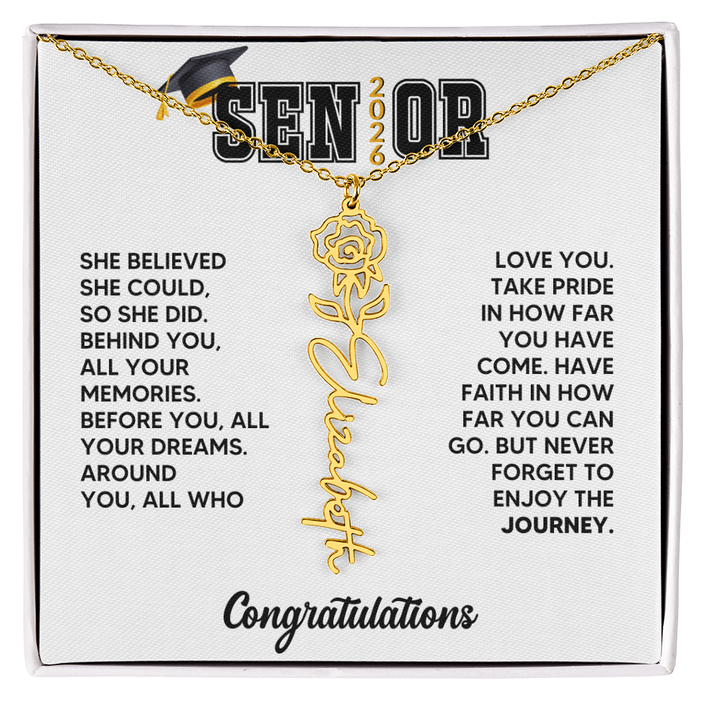Class of 2026 Graduation Birthflower Necklace Gift