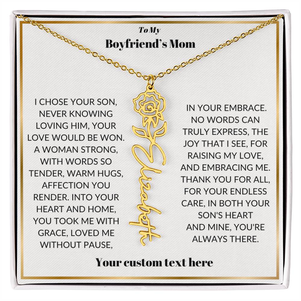 To My Boyfriends Mom Birthflower Necklace Gift-[Heartfelt Family Gift]