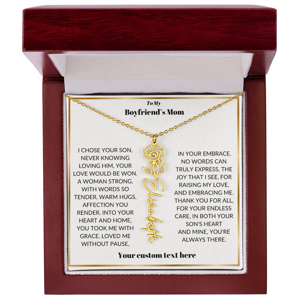 To My Boyfriends Mom Birthflower Necklace Gift-[Heartfelt Family Gift]